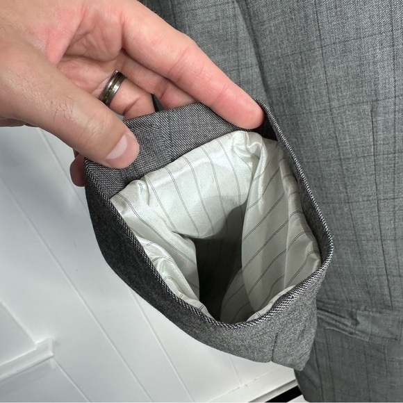 Joseph Abboud Tollegno 1900 Gray Windowpane Blazer - Picture 10 of 12